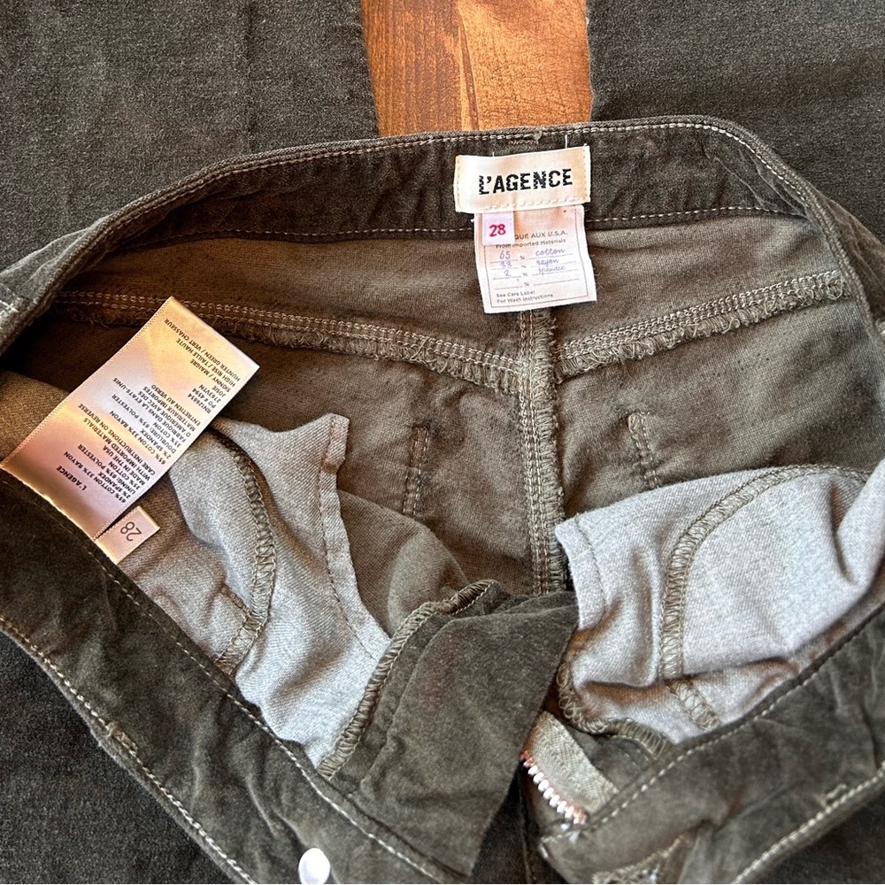 L'AGENCE Josie High Rise Skinny Split Hem Pants – Hunter Green | Size 28 - Picture 6 of 9